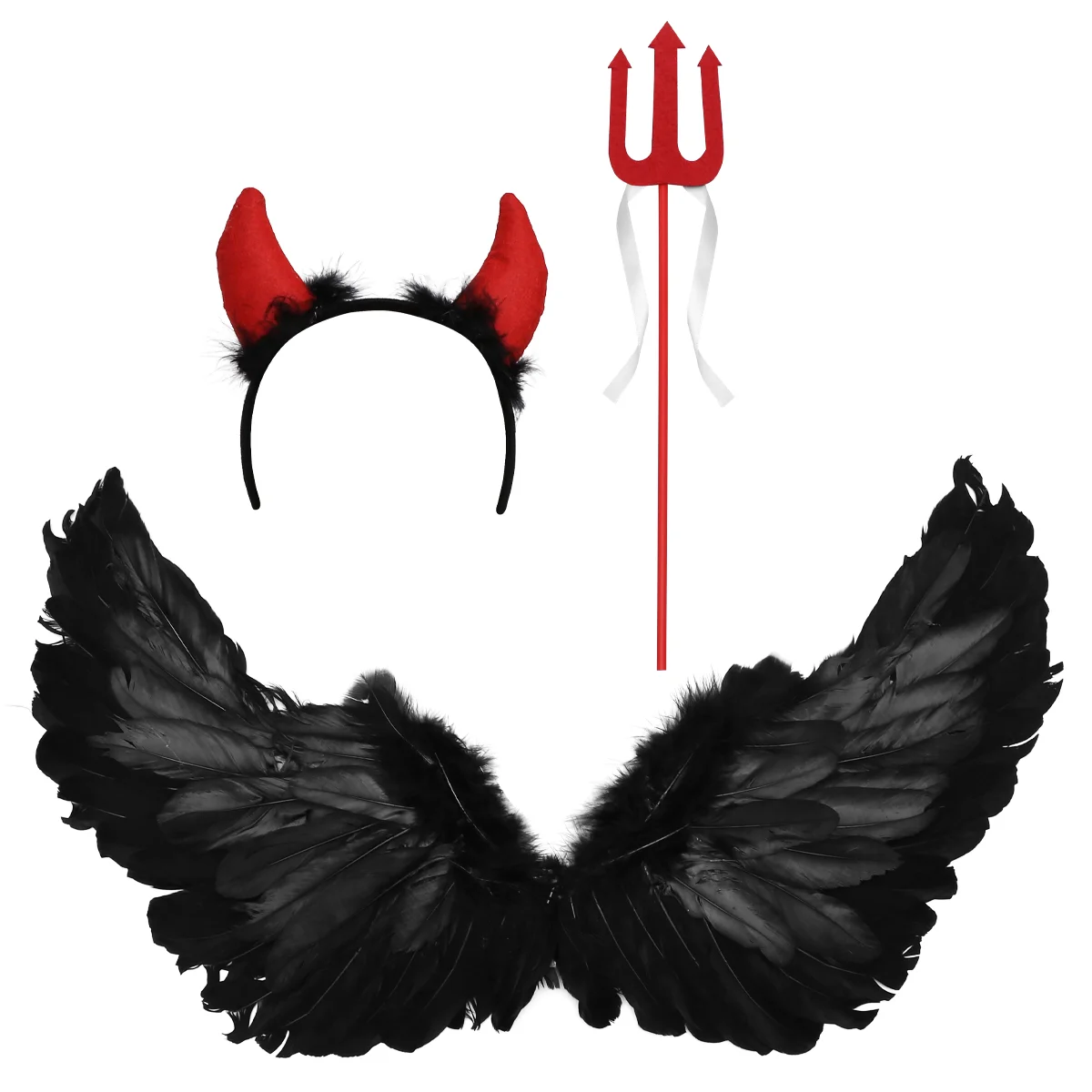 

Costumedevilblack Womenaccessories Ghost Wingchild Boy Kids Girls Cosplay Party Pitchfork Red Headband Horn Angel Demoncostumes