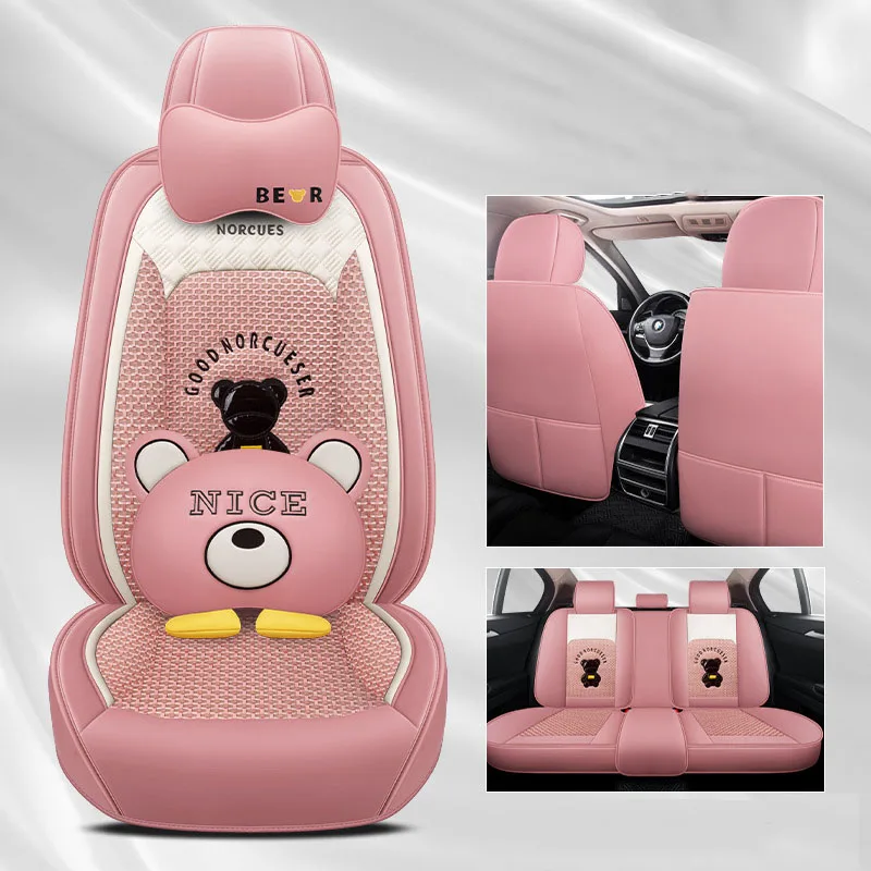 

Чехол для автомобильного сиденья в Корейском стиле, с изображением леса, льда, красного медведя