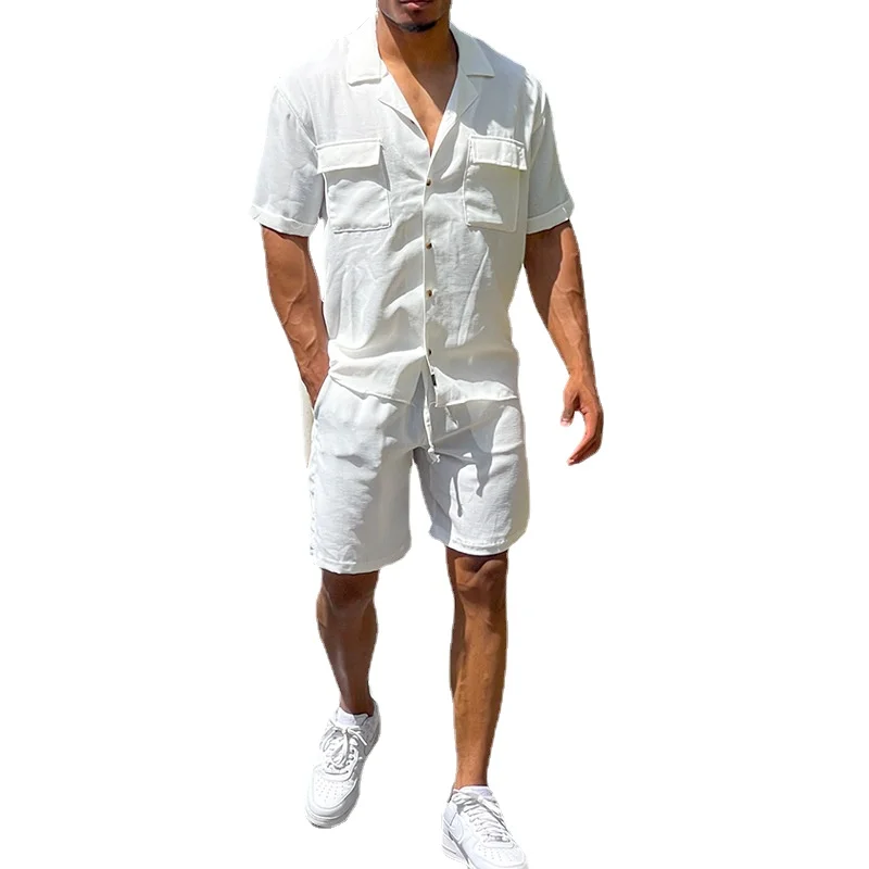 Men's 2023 Casual Men's Sets Short Sleeved Shirt and Shorts Two-piece Casual Trend Male Clothing Tracksuit Ropa De Hombre