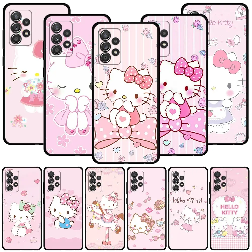 

Case For Samsung Galaxy A12 A51 A71 A31 A13 A11 A01 A72 A52 A32 A22 A52s A21s A02s A02 Cover Hello Kitty Beautiful Bow Carousel