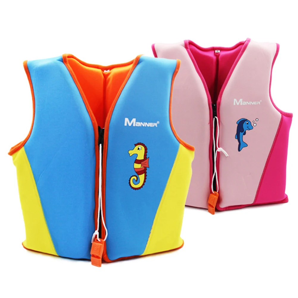 

Children Life Jacket Lightweight Neoprene Buoyancy Survival Suit Portable Wear-resistant with Emergency Whistle for Swimming Sea