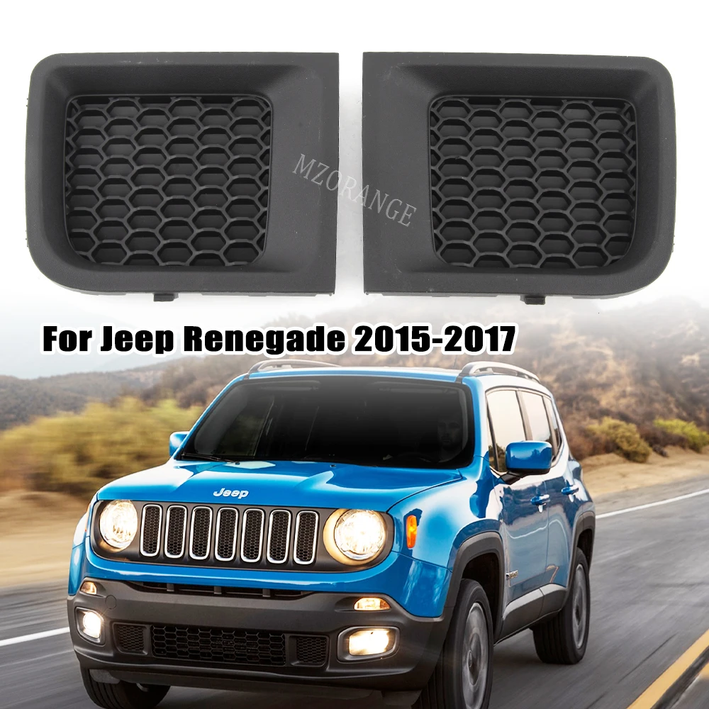 

front Bumper Insert Bezel Grille Grill For Jeep Renegade 2015-2017 accessories Replacement Mesh Cover Trim Decal Car Exterior
