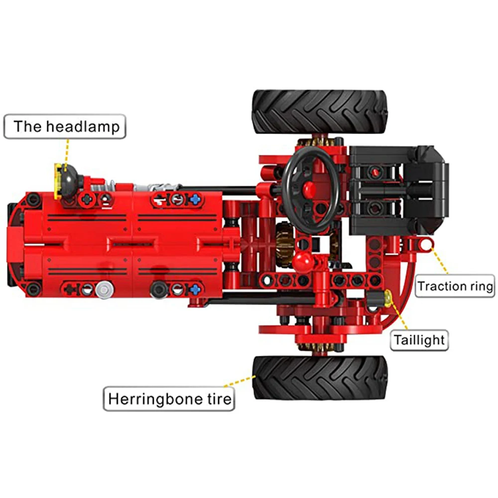 Классические строительные блоки конструктор для трактора сборные модели блоков