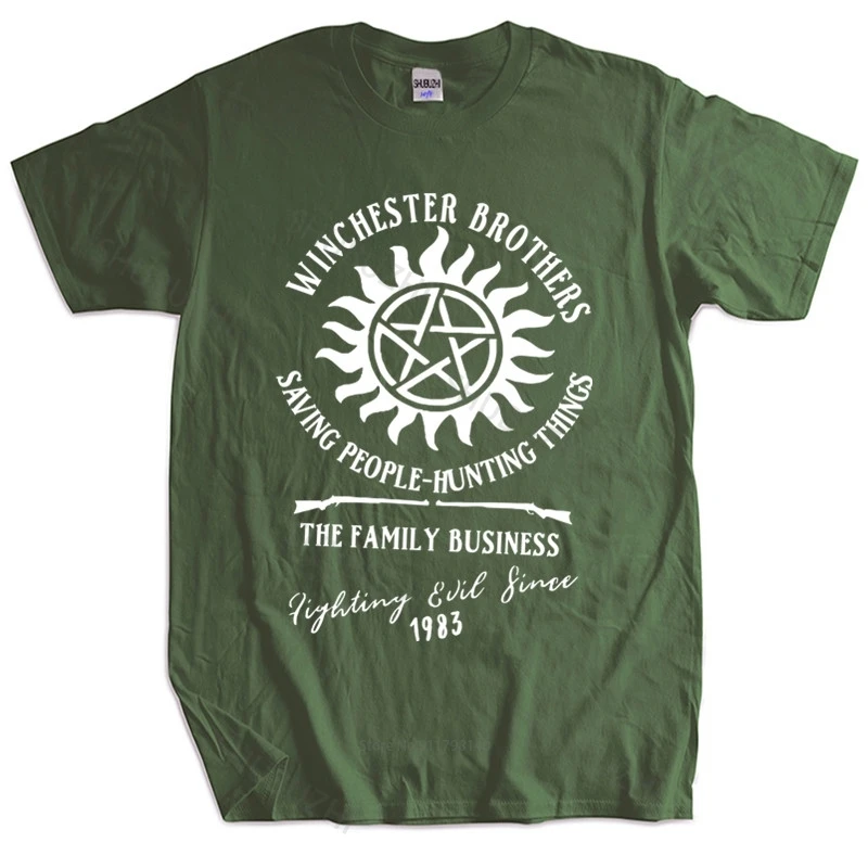 

Mens summer cotton tshirt loose tops Supernatural Brothers Huntin Things Tshirt - Dean Sam Castiel unisex tee-shirt men top tees