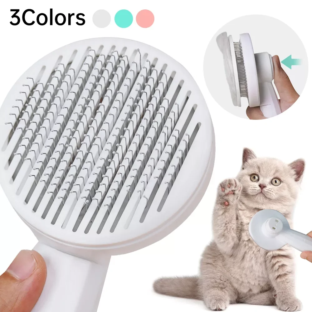 

2023New Brush Pet Cat Comb Hair Remover Dog Hair Comb For Cat Dog Grooming Hair Cleaner Comb Massage Clean Floating Hair Brush