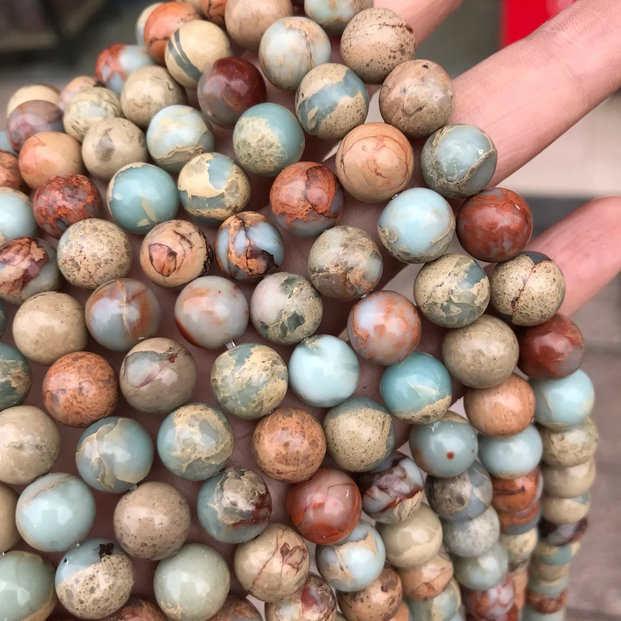 

Natural Shoushan Stone Loose Round Semi Precious Serpentine Jasper Gemstone Strand Gem Beads for Jewelry Making 4/6/8/10/12mm