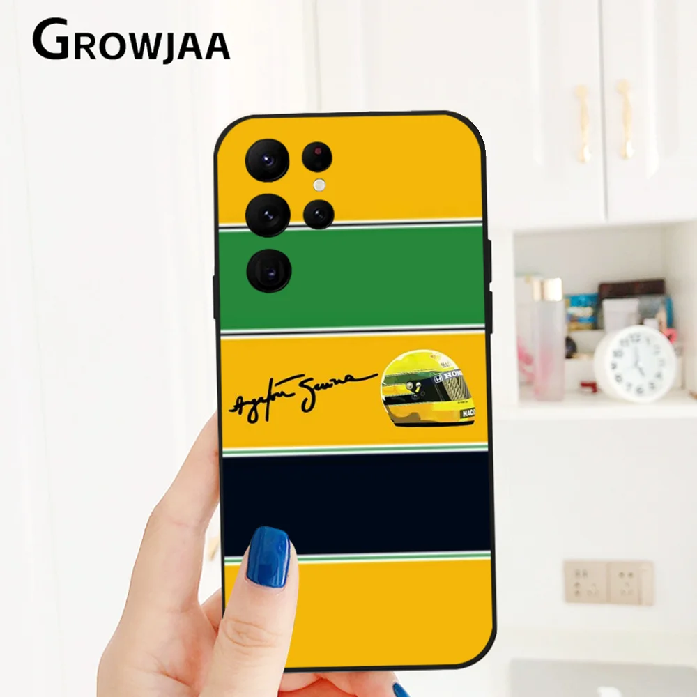 D-Driver S-Senna F1 Ayrton Tacing Phone Case For Samsung Galaxy S25 S24 S22 S23 Ultra S21 S20 Plus 5G Protective Silicone Funda