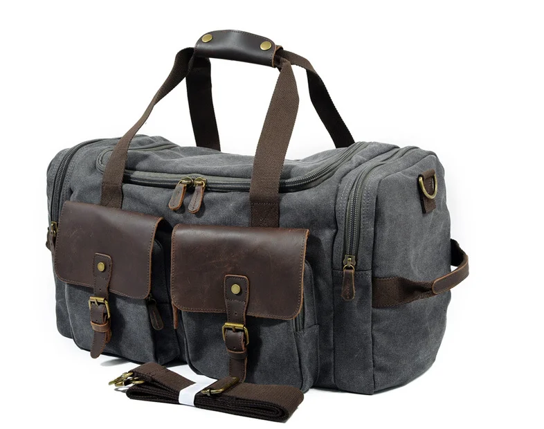 Free Shipping Brand casual men cowhide handbag style travel bag quality big canvas bag vintage traveling bag classic luggage