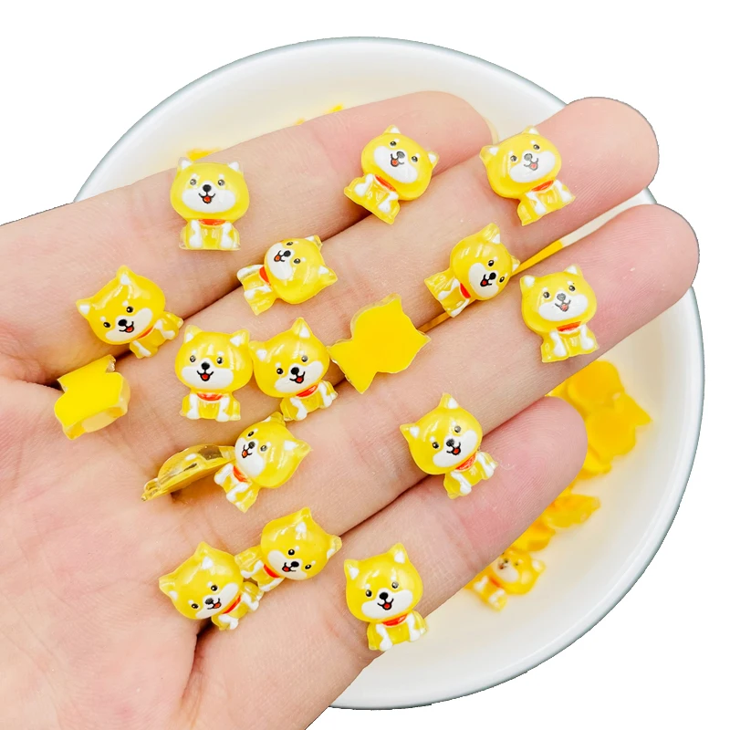 

50 Pcs New Mini Kawaii Cartoon Lovely Puppy Resin Scrapbook Rhinestones 3D For DIY Manicure Accessories Decorations L27
