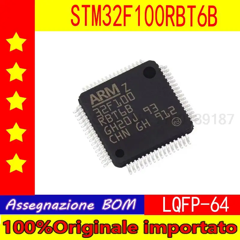 

5 шт./лот STM32F100 STM32F100R4T6B STM32F100RBT6B STM32F100R8T6B STM32F100RCT6B LQFP-64