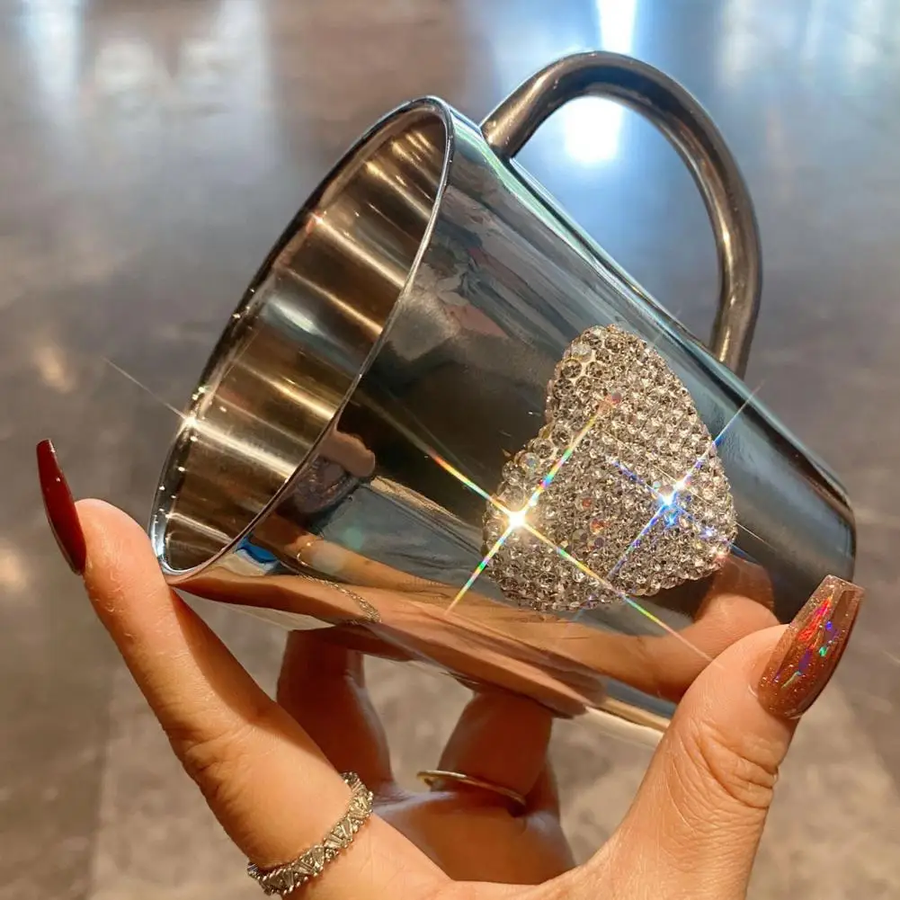 Чашка для чая из нержавеющей стали кофейная кружка в форме сердца элегантная