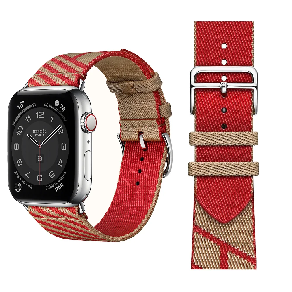 Jumping Single Tour Strap for Apple Watch Ultra 49mm 45mm 41mm 42/44mm 38/40mm Nylon Braid Watch Band Bracelet iWatch 5 SE 6 7 8