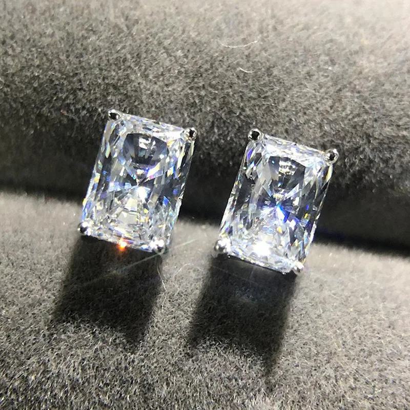 

2022 New Luxury Rectangle silver color korean Earrings for Women Anniversary Gift Jewelry Bulk Sell E6499
