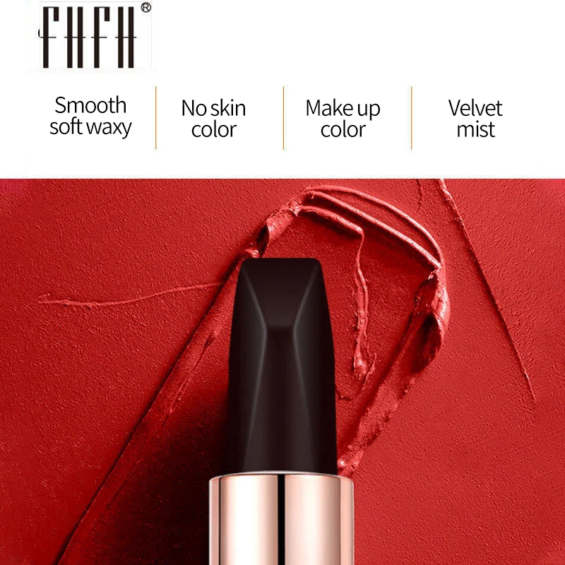 

Tri-color Matte Lipstick Waterproof Long Lasting Sexy Red Velvet Moisturizing Non-stick Cup Not Easy to Fade Lips Makeup