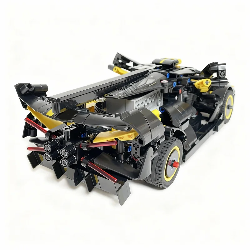 Фото 1083 детали MOC Bugatti Bolide RC MOD с моторами, техническая модель из строительных блоков, подарок на день рождения, креативный конструктор для сборки и демонстрации. №4