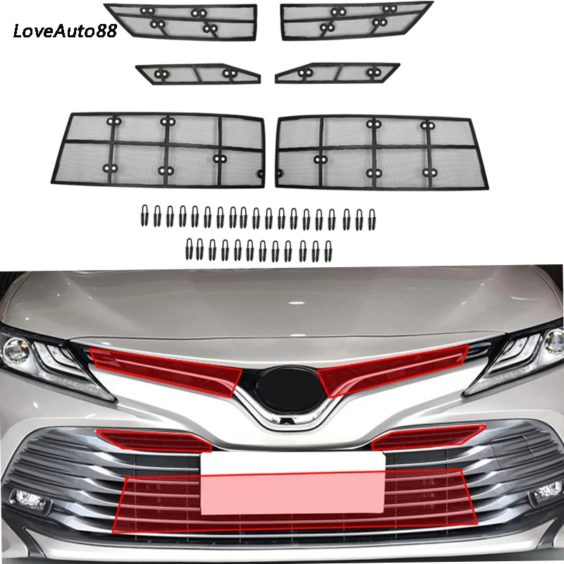 

For Toyota Camry 8th 2021 2018 2019 2020 Car Insect Screening Mesh Front Grille Insert Net Accessories Car Stylings