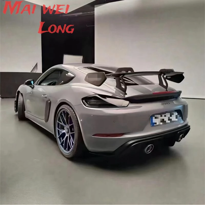 Задний спойлер багажника из углеродного волокна двухэтажная крыла для Porsche Cayman 718