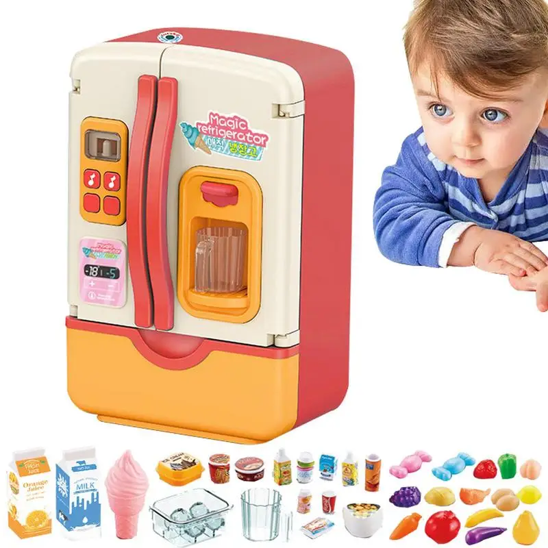 

Miniature Refrigerator Toy Dollhouse Toys Refrigerator Kitchen Set 39pcs Mini Toy Fridge And Pretend Play House Dollhouse Toys