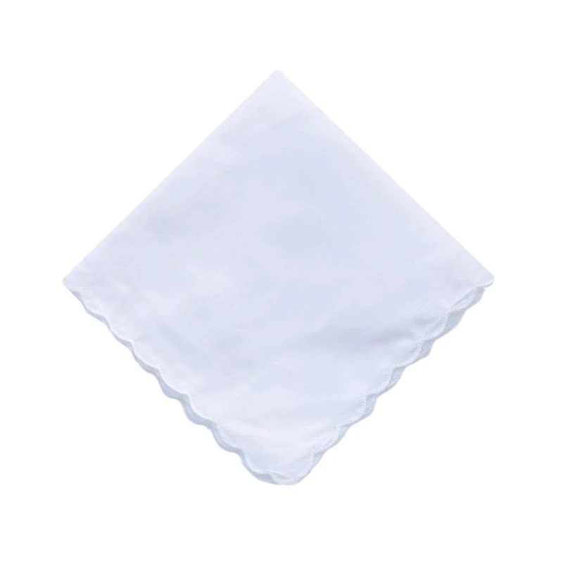 

Women Plain Portable Square Handkerchief Washable DIY Cotton Napkin Pocket Hanky