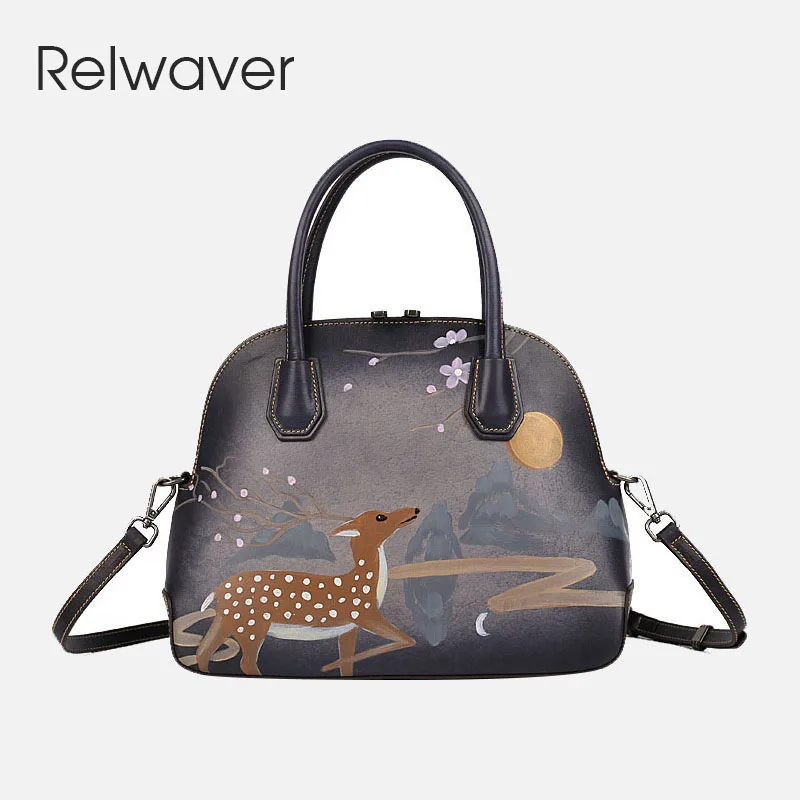 

Женская сумка из натуральной кожи, с ручной росписью