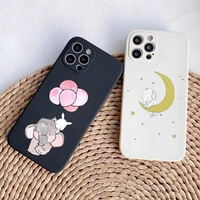 cartoon elephant phone case black white for apple iphone 12promax 13 11 pro max mini xs x xr 7 8 6 6s plus se 2020 funda cover