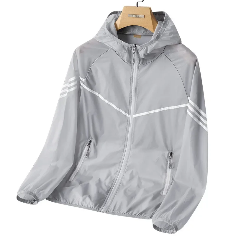 Мужская одежда для защиты от солнца из ледяного шелка тонкая дышащая