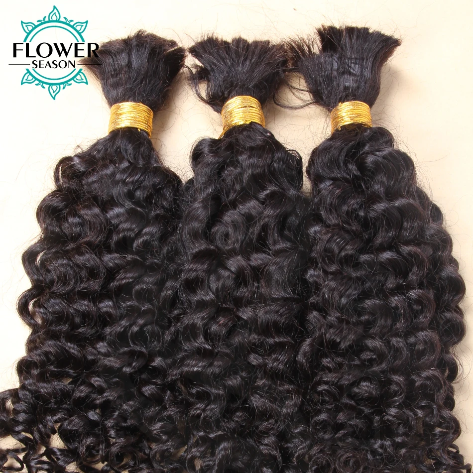 Curly Human Hair Bulk For Braiding No Weft Deep Curly Human Hair Bulk 1/3 Bundles Braiding Human Hair Extension for Black Women
