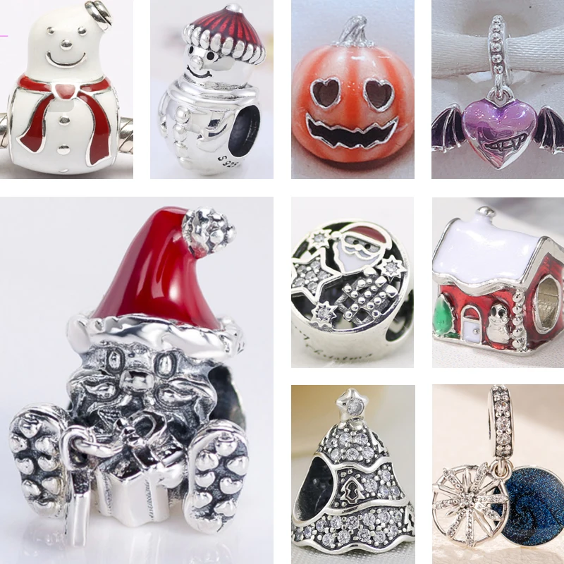 

Hot Sale 925 Sterling Silver Bead Christmas Dangle Deep Blue Stars Charms Fit Original Bracelets Women Winter Jewelry Gift