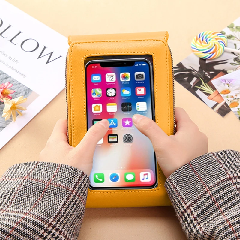 

2022 Soft Leather Bags of Women Touch Screen Cell Phone Purse Handbag Female Crossbody Shoulder Bag Women's Bag Wallets