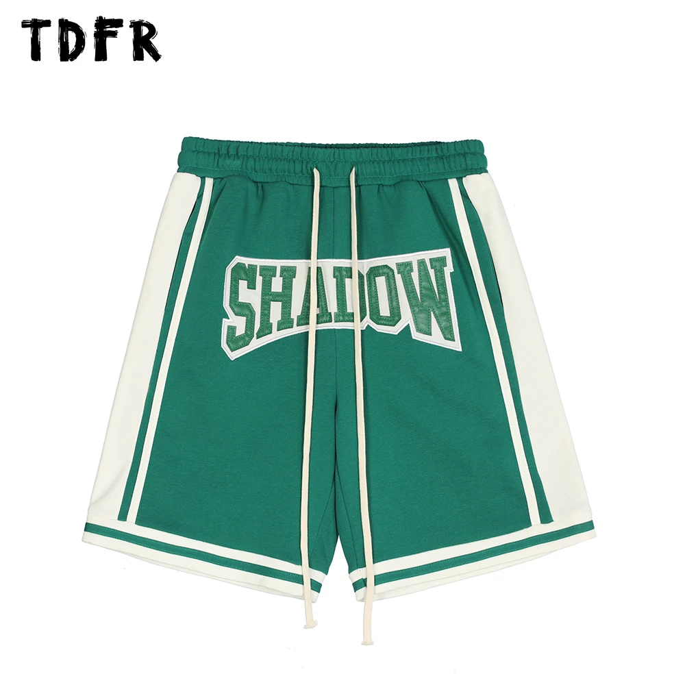 

Letter Casual Shorts Mens Summer Streetwear Loose Wide Leg Drawstring Elastic Waist Half Pants Knee-length Shorts Men