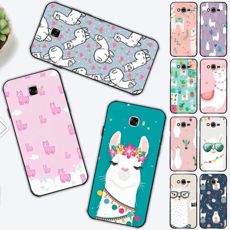 

Cute Llama Alpaca Phone Case for Samsung J 2 3 4 5 6 7 8 prime plus 2018 2017 2016 core