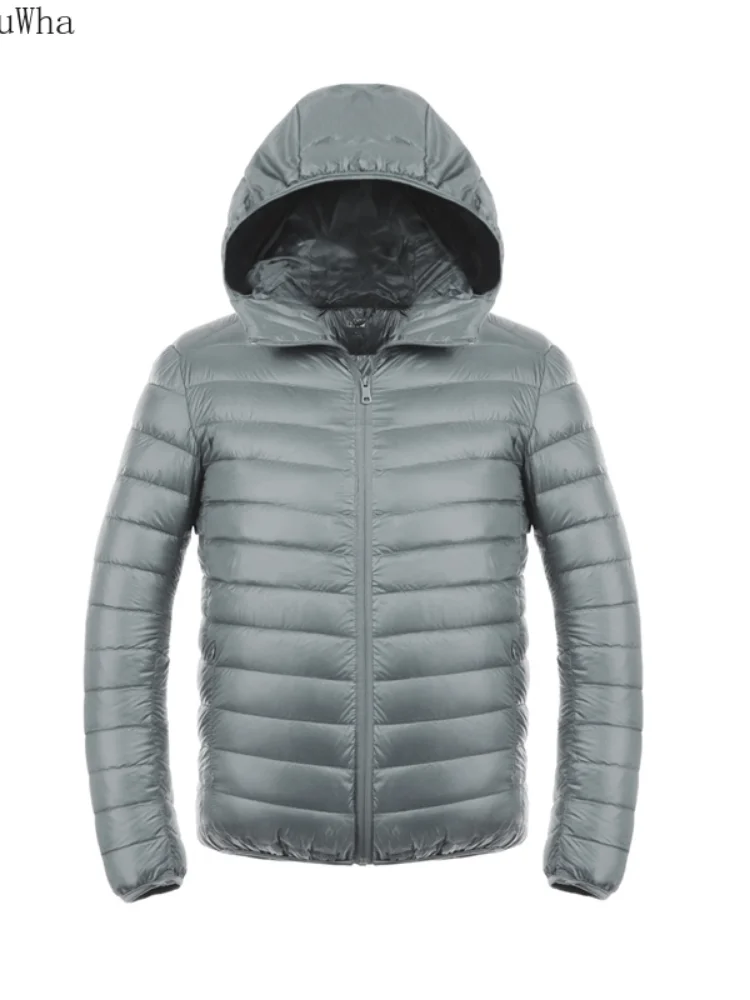 2022 New Autumn Winter Lightweight Down jacket Men's Genuine Hooded Oversized Lightweight Short Fit Coat for Middle aged Youth
