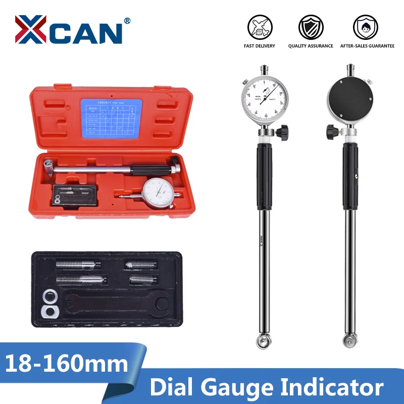 XCAN 0.01mm Dial Bore Gauge Center Ring Dial Indicator Micrometer Gauges Measuring Tools 18-35mm 35-50mm 50-160mm