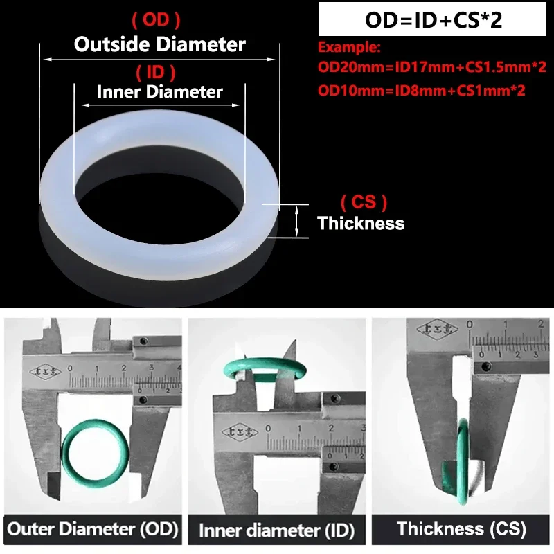 50 шт. белое уплотнительное кольцо VMQ толщина CS 1/2/3/4 мм белая водонепроницаемая