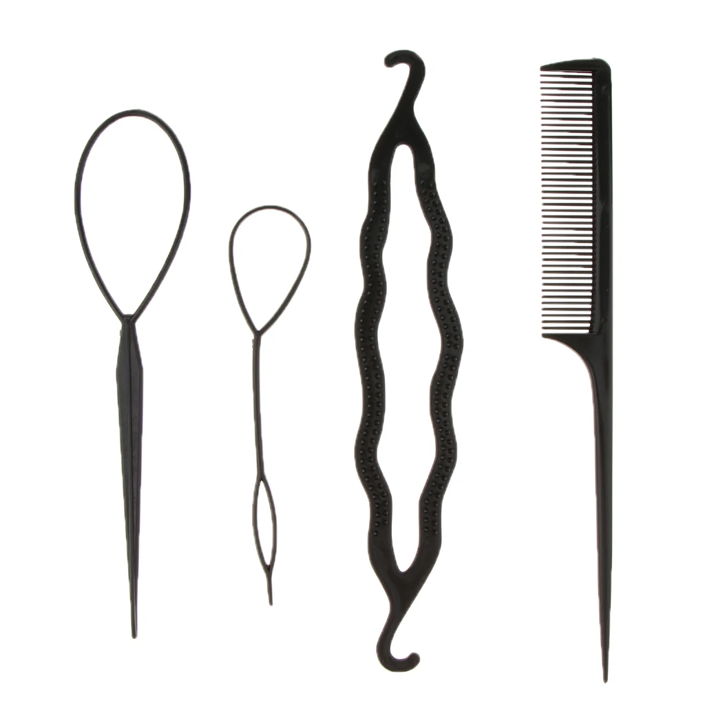 

4 Pcs Donut Styling Hairdressing Maker Ponytail Hairband Salon