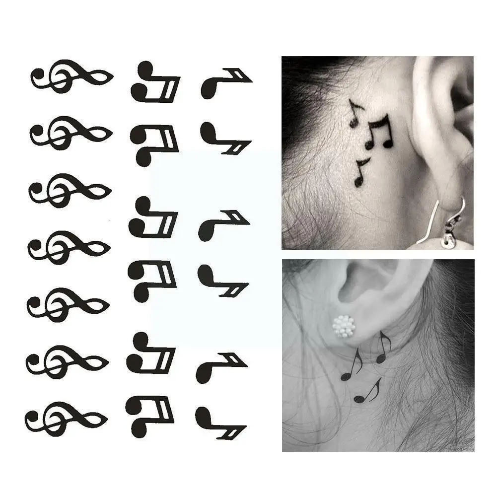 

Creative Musical Note Tattoo Stickers Waterproof Tattoo Tatto Tattoos Tatoo Women Sticker Ear Music Men Product Stickers Fa B4N3