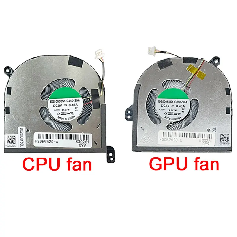 Новый вентилятор охлаждения процессора и графического ноутбука для DELL XPS 15 9500 9510