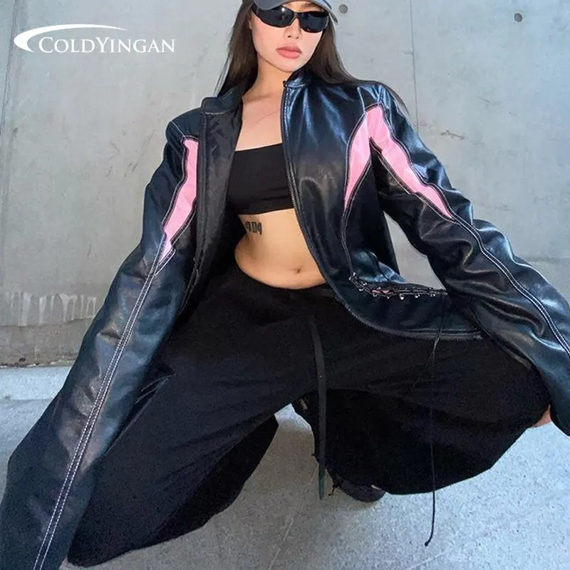 

Женская куртка-бомбер из искусственной кожи, на лето