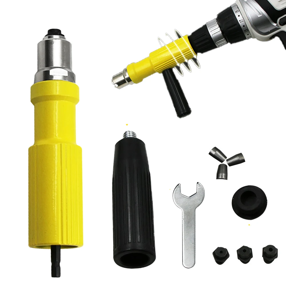 Electric Rivet Gun DIY 2.2mm~3.2mm Rivet Nut Gun Drill Bit Riveting Adapter Cordless Riveter Insert Nail Tool Accessories