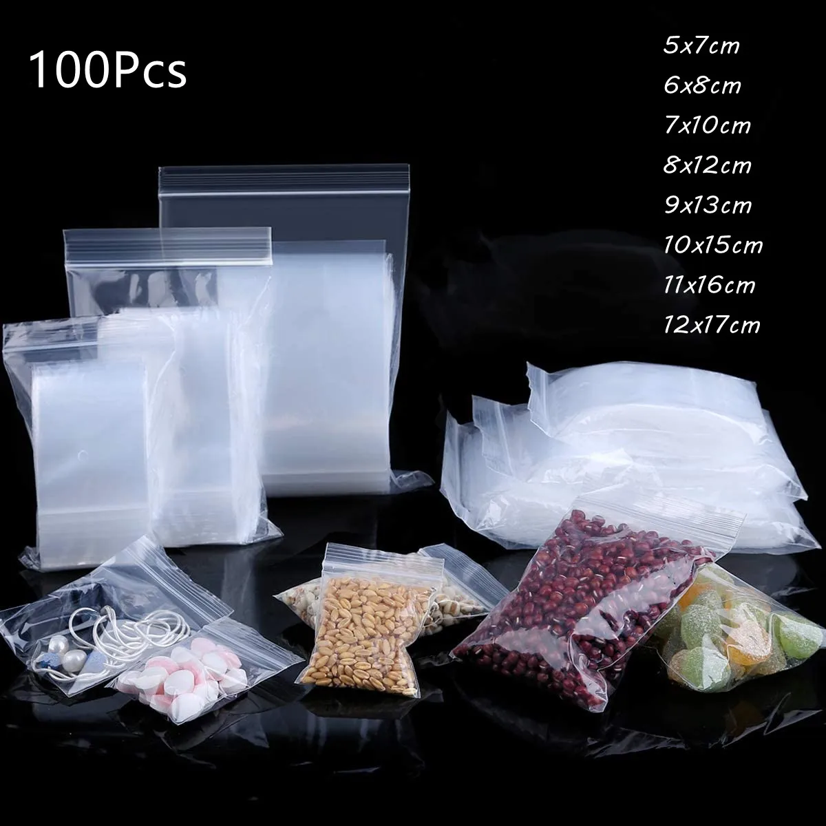 

100 шт., прозрачная перезаряжаемая косметичка для хранения ювелирных изделий