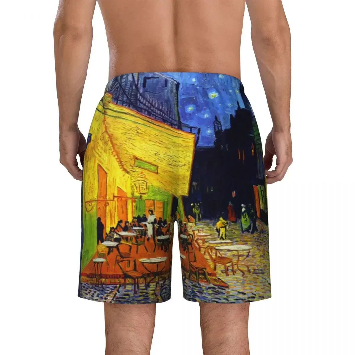 Мужские плавки с принтом картины Винсента Ван Гога темно-синие быстросохнущие