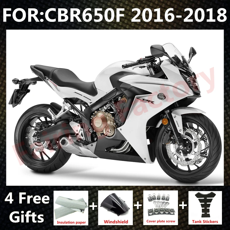 

New ABS Motorcycle Whole Fairings Kit fit for CBR650F 2016 2017 2018 CBR650 F CBR 650F Bodywork full fairing set black white
