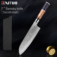 xituo professional santoku knife japanese damascus steel chef knives cutting meat vegetable high quality kitchen cooking tools