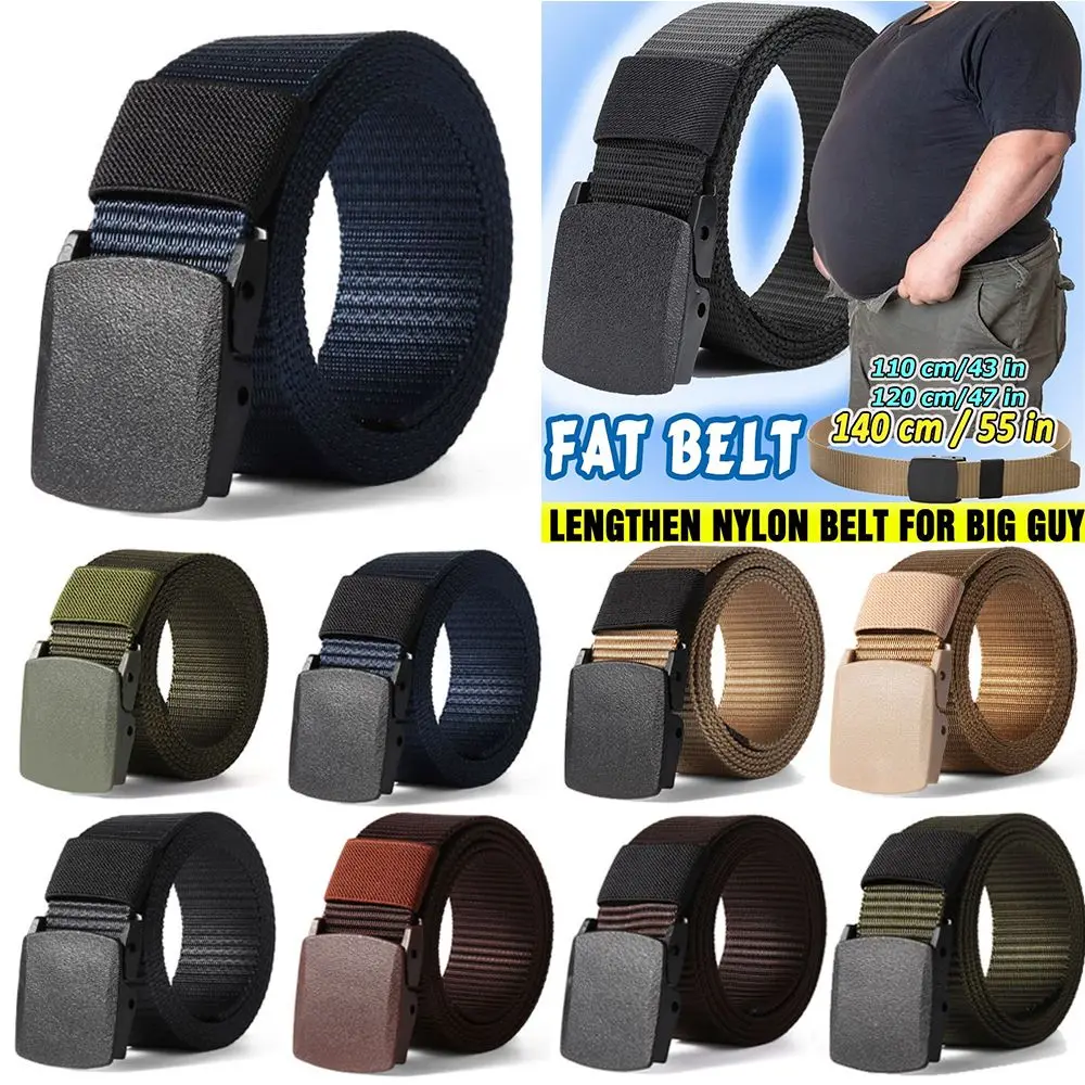 

Classic Casual Metal-free Security Check Lengthen for Fat Man Military Web Belt Tactical Waistband Nylon Waist Belt