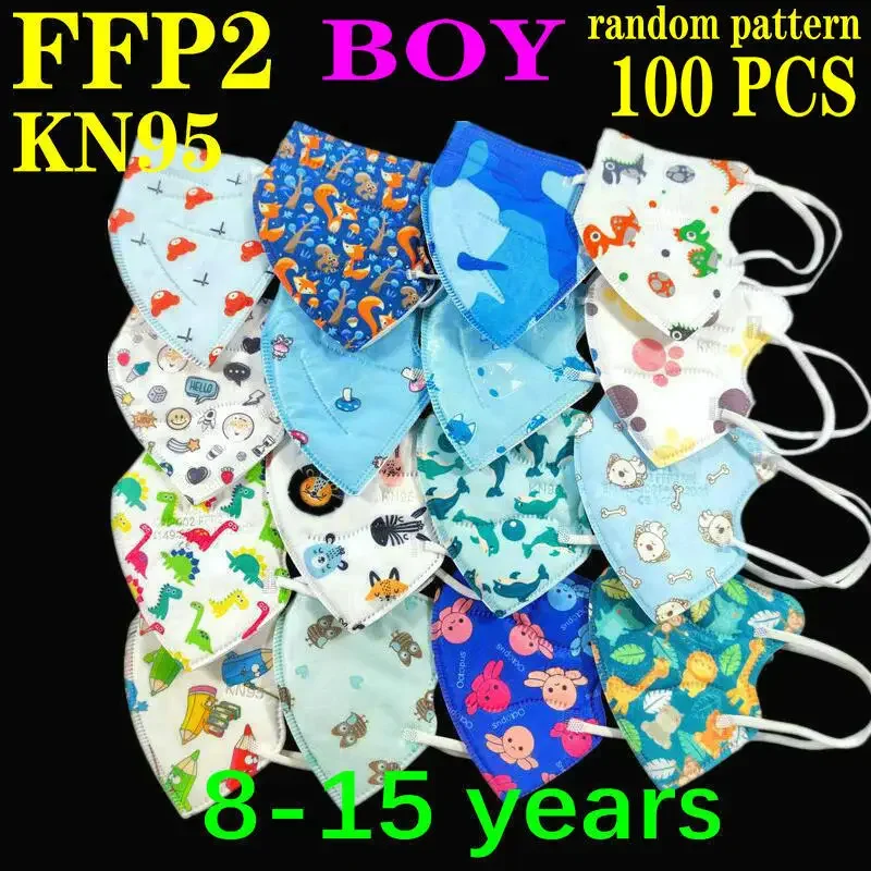 

Детская маска KN95, 3-8 цветов, 5 слоев мультфильмов, FFP2, маска для мальчиков и девочек, детские маски, CE, маска для лица, FPP2, защитная