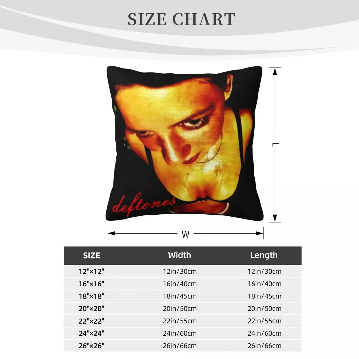 Винтажная базовая наволочка Deftones Around The Fur Concert Tour Black S 234Xl унисекс M481