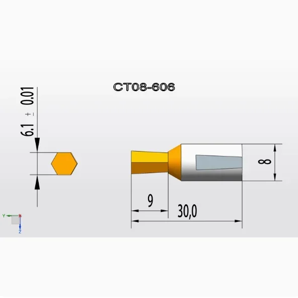 

Роторный пробойник CT08 HSS-Tin 8 мм