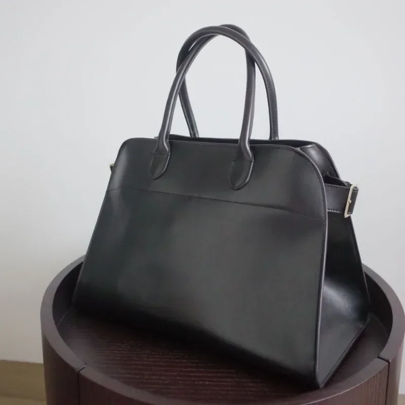 

The Row Margaux 15 Classic Style Cowhide Handbag Simple Single Shoulder Bag The Large Capacity Commuting 2023 New Fashion