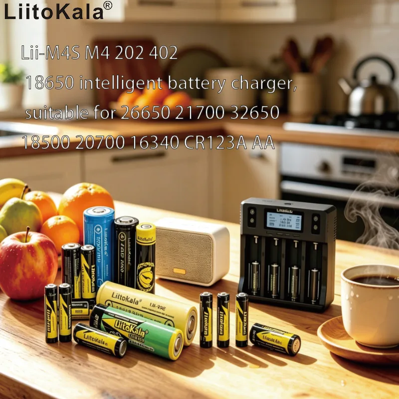 Фото Интеллектуальное зарядное устройство Liitokala Lii-M4S M4 202 402 18650, подходит для аккумуляторов 26650, 21700, 32650, 18500, 20700, 16340, CR123A, AA. №1