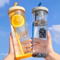 700ml plastic water bottles with straws portable fruit juice drinkware for outdoor school fitness travel space cup for girls new